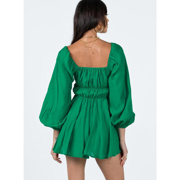 NWT Princess Polly Halton Green Long Sleeve Short Mini Dress- Size 6 - Picture 4 of 9